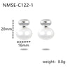 Retro Oval Pearl Stainless Steel Earrings For Women With 18K Electroplating