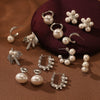 Retro Oval Pearl Stainless Steel Earrings For Women With 18K Electroplating
