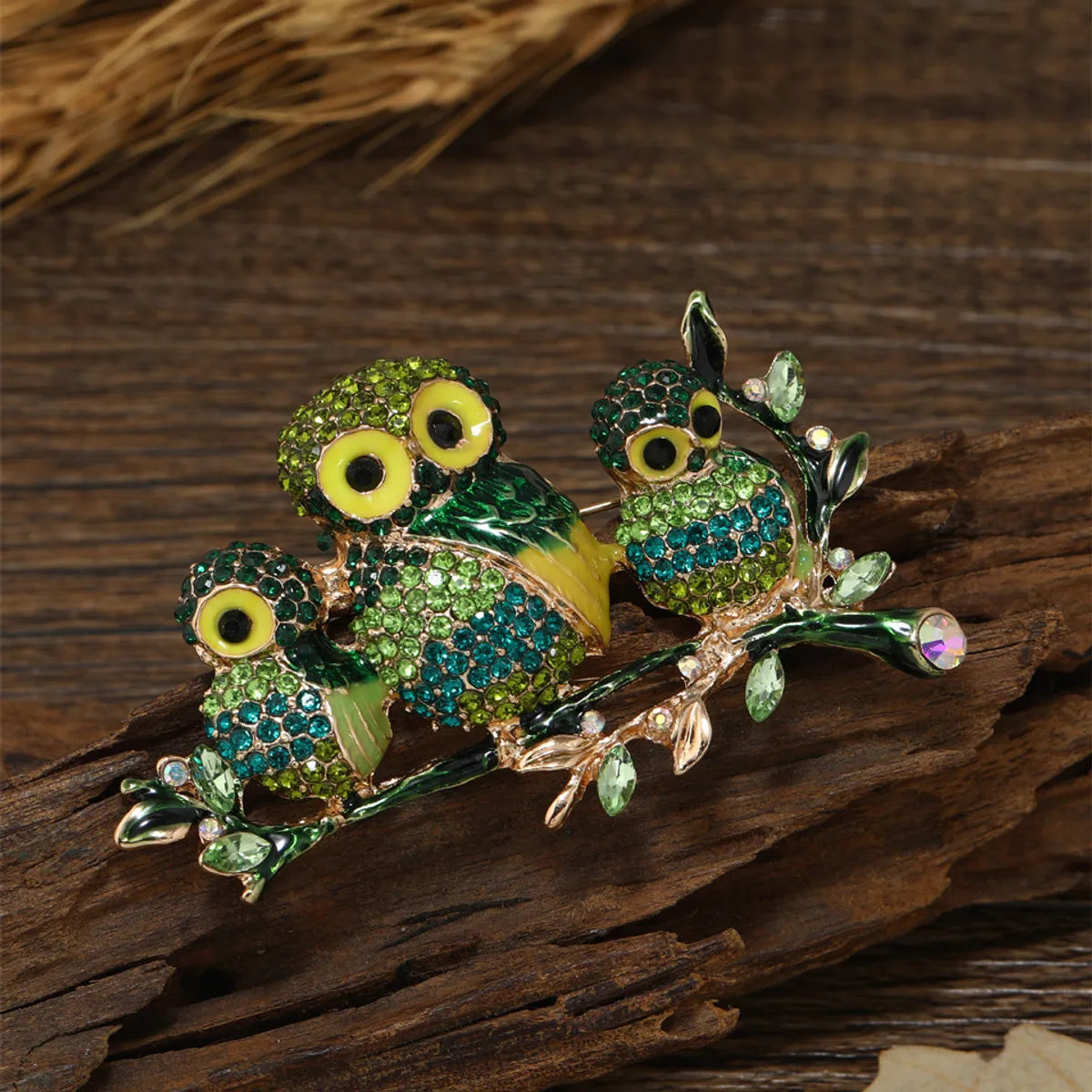 Retro Owl Alloy Inlay Rhinestones Unisex Brooches