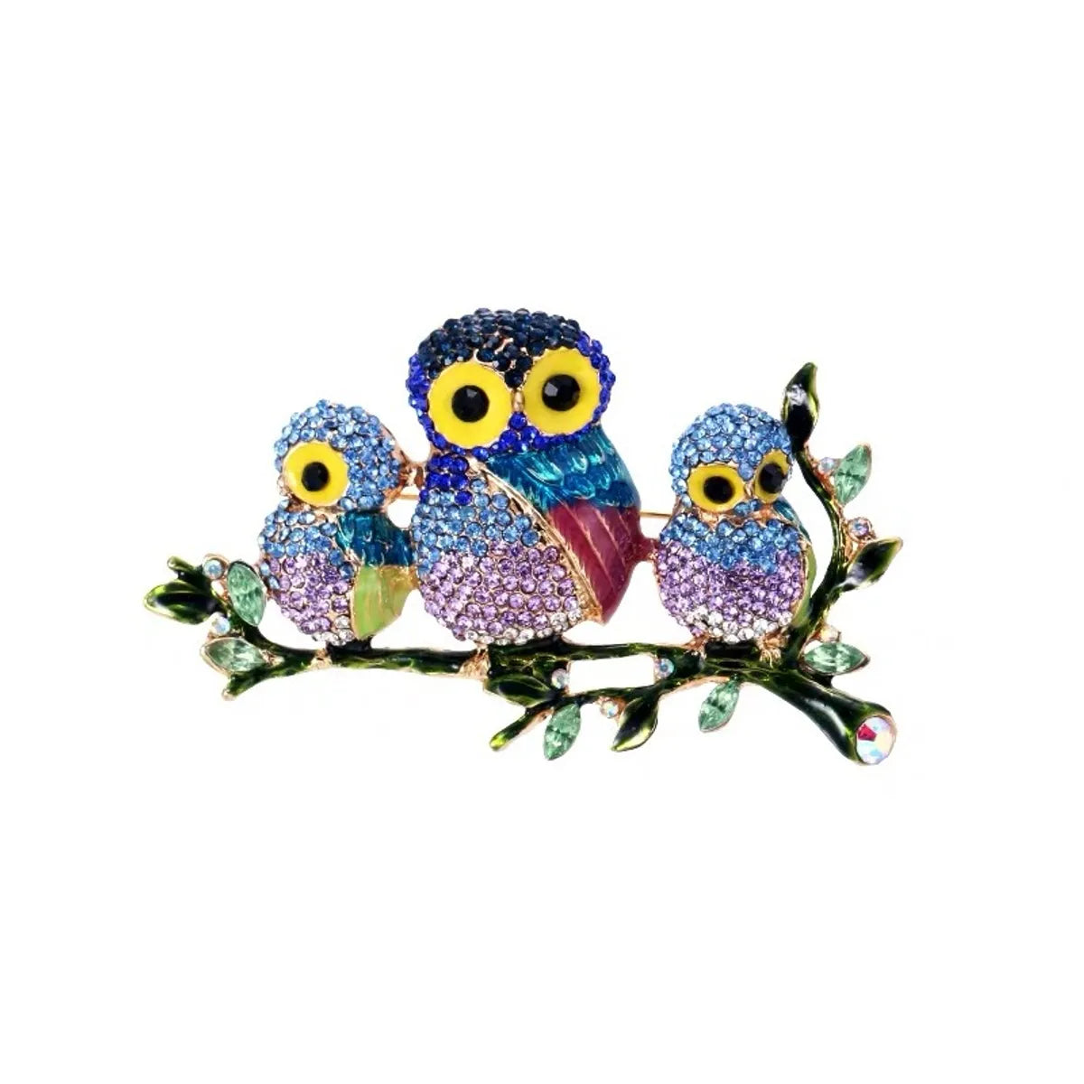 Retro Owl Alloy Inlay Rhinestones Unisex Brooches