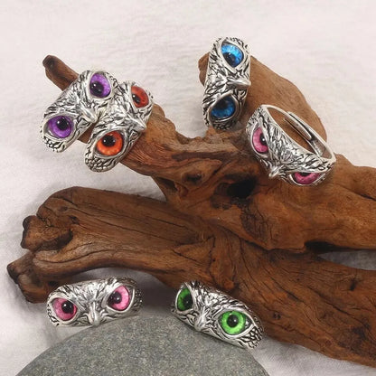 Retro Owl Alloy Plating Unisex Rings 1 Piece