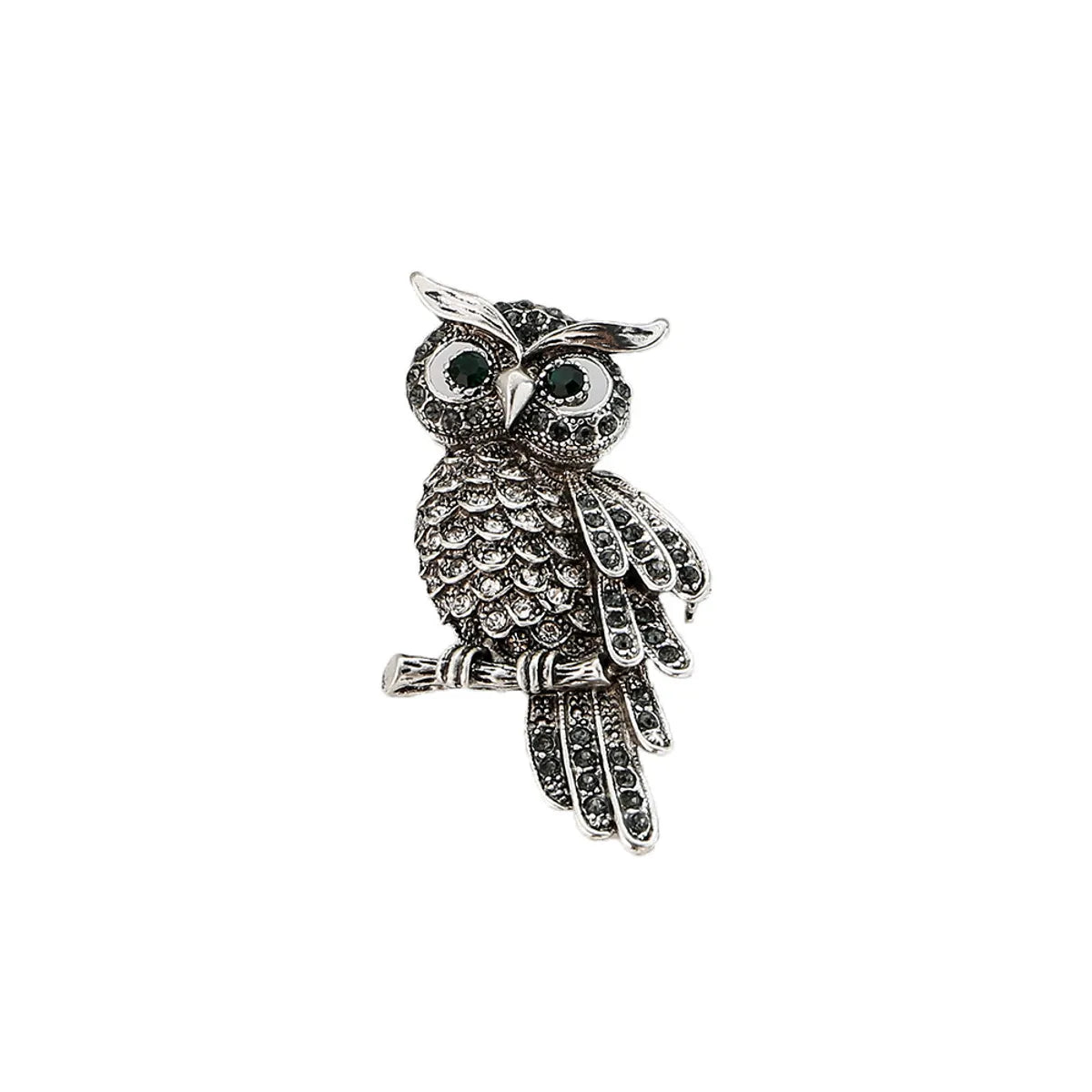 Retro Owl Alloy Plating Zircon Women'S Brooches