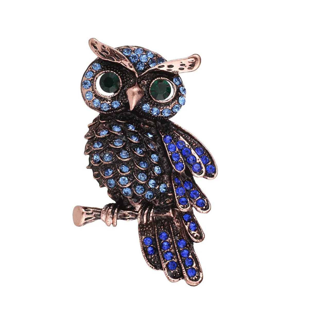 Retro Owl Alloy Plating Zircon Women'S Brooches