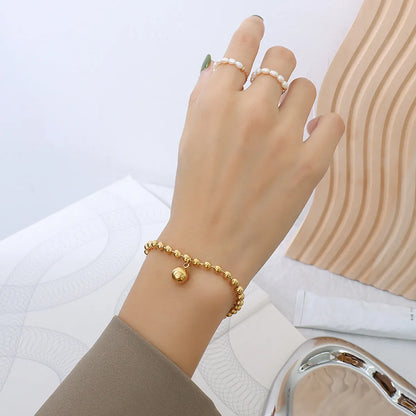 Fashion Geometric 304 Stainless Steel 18K Gold Plated No Inlaid Bracelets In Bulk