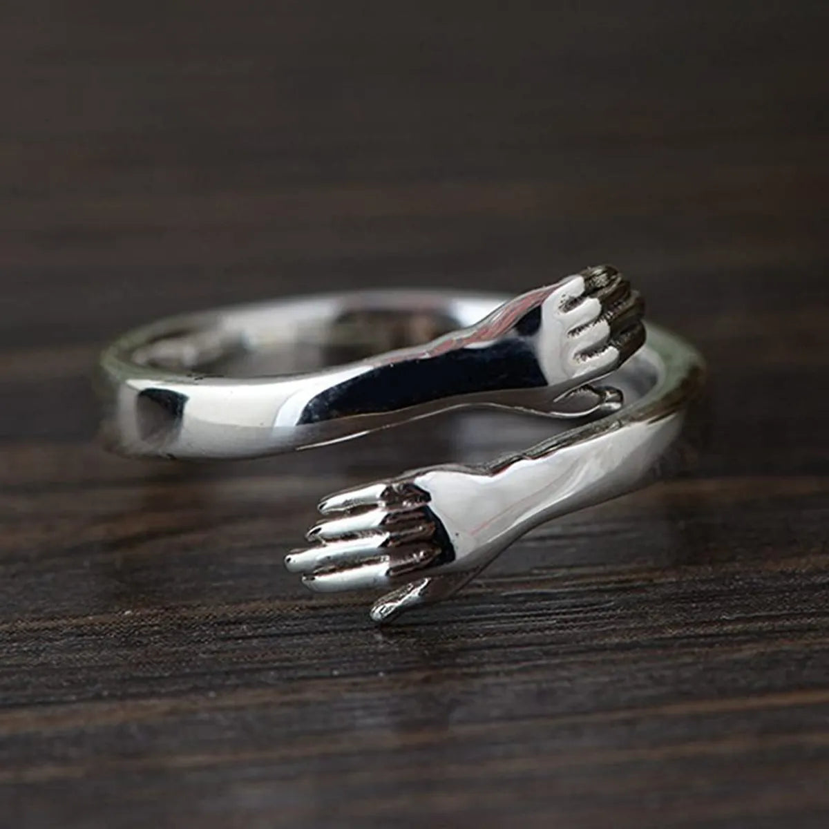 Retro Palm Stainless Steel Open Ring Metal Stainless Steel Rings