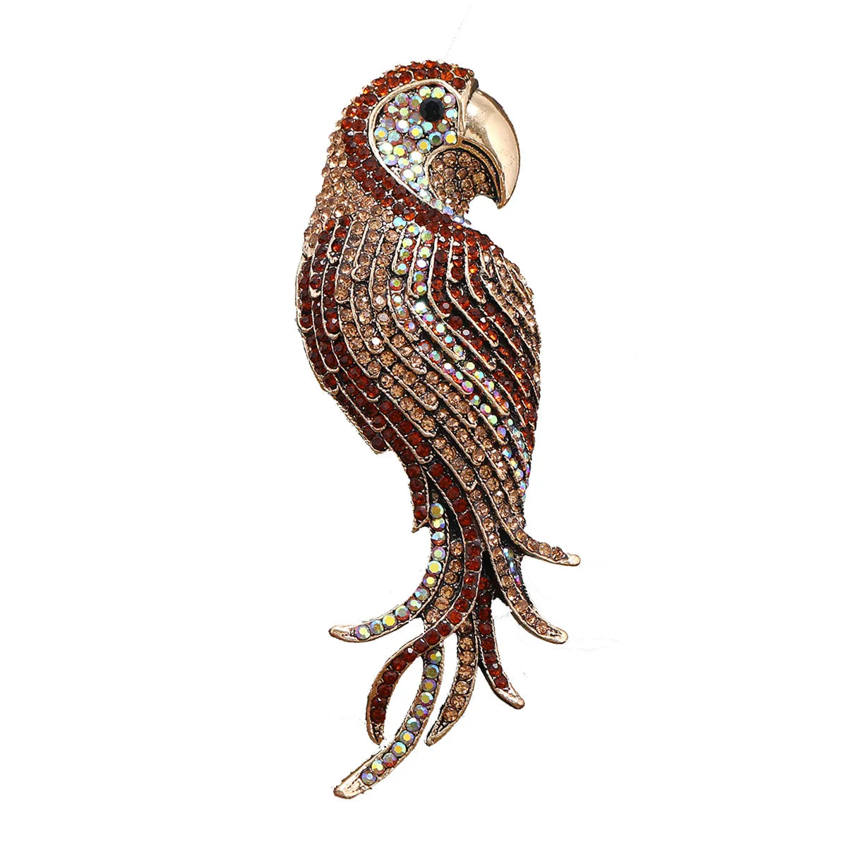 Retro Parrot Alloy Plating Inlay Rhinestones Unisex Brooches