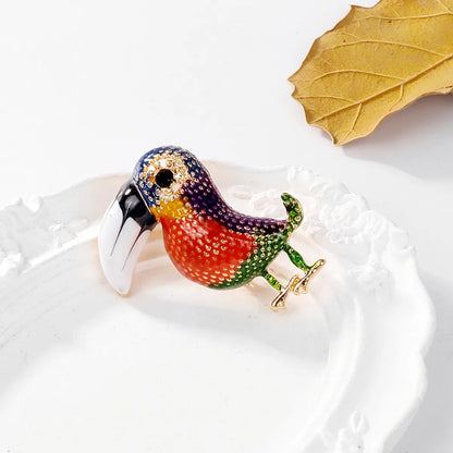 Retro Parrot Alloy Women'S Brooches