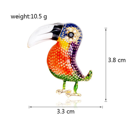 Retro Parrot Alloy Women'S Brooches