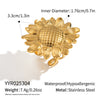 Retro Pastoral Small Fresh Sunflower Geometric Stainless Steel Earrings For Summer Girls With Electroplating