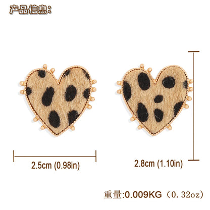 Fashion Heart Alloy No Inlaid Earrings Ear Studs