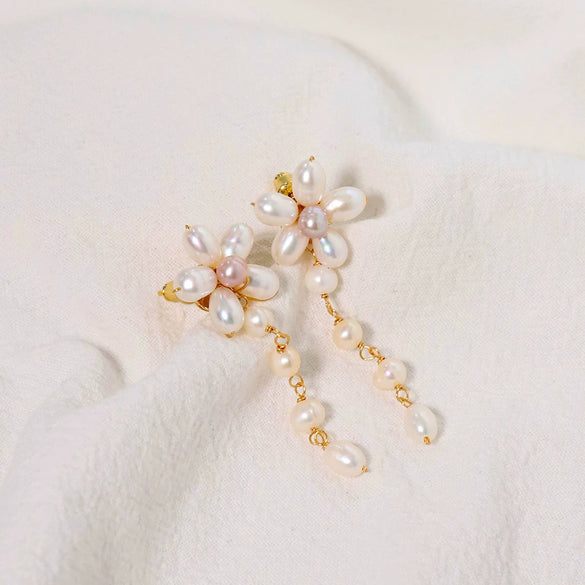Retro Pearl Earrings 925 Silver Needle With Geometric Animal Zodiac Patterns For Girls