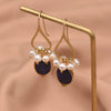 Retro Pearl Earrings 925 Silver Needle With Geometric Animal Zodiac Patterns For Girls