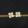 Retro Pearl Earrings 925 Silver Needle With Geometric Animal Zodiac Patterns For Girls