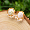 Retro Pearl Earrings 925 Silver Needle With Geometric Animal Zodiac Patterns For Girls