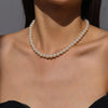 Retro Pearl Geometric Multi-Layer Choker