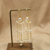Retro Pearl Tassel Earrings For Women Geometric Court Style Electroplated High Quality Ear Jewelry