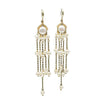 Retro Pearl Tassel Earrings For Women Geometric Court Style Electroplated High Quality Ear Jewelry