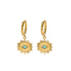 Retro Personality Devil's Eye Pendant Earrings For Women Stainless Steel Geometric Pvdp Furnace Real Gold
