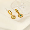 Retro Personality Devil's Eye Pendant Earrings For Women Stainless Steel Geometric Pvdp Furnace Real Gold