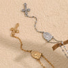 Retro Personality Explosive Women's Necklace Pendant With Notre Dame Cross Lip Chain Stainless Steel 18K Gold Plated Geometric Pattern