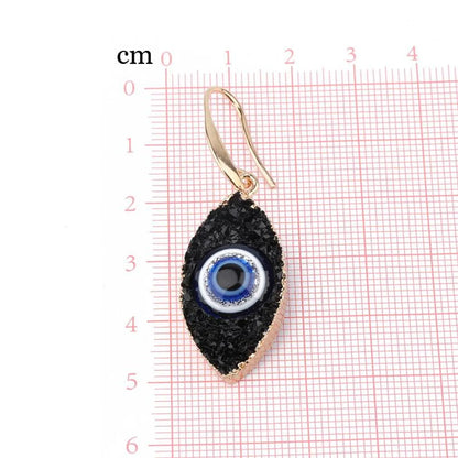 Retro Personality Eyes Imitation Natural Stone Resin Earrings