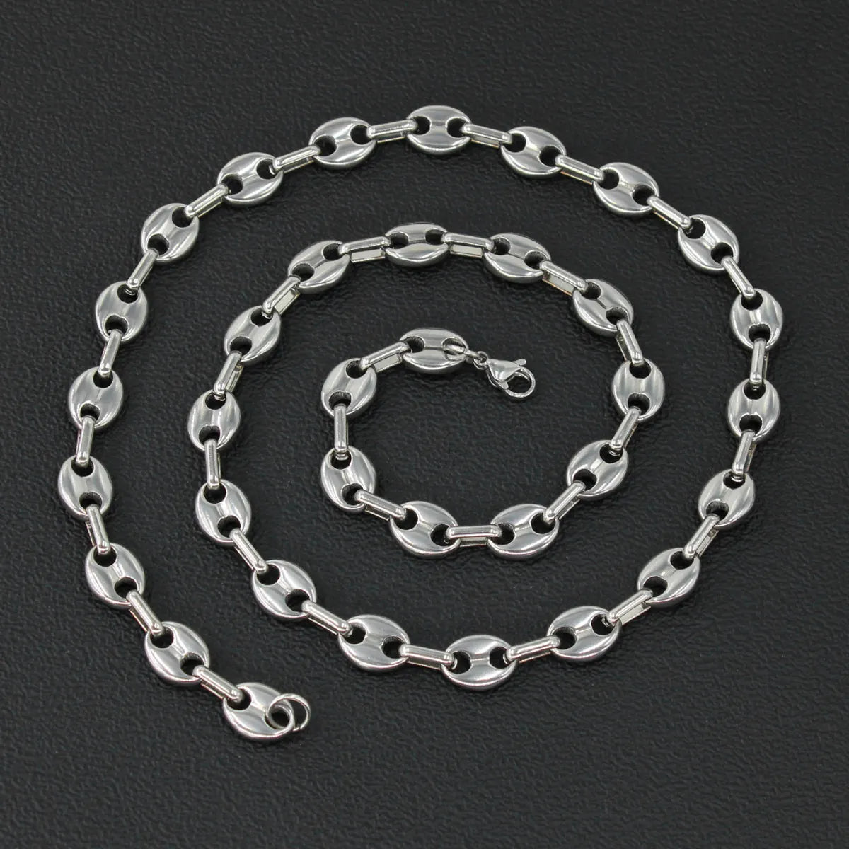 Retro Pig Nose Titanium Steel Plating Bracelets Necklace