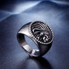 Retro Pirate Geometric Stainless Steel Ring For Men With Polishing Treatment