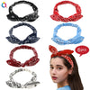 Retro Plaid Cloth Rabbit Ear Knot Headband With Steel Wire Support Handmade Elastic Hair Accessory For Women