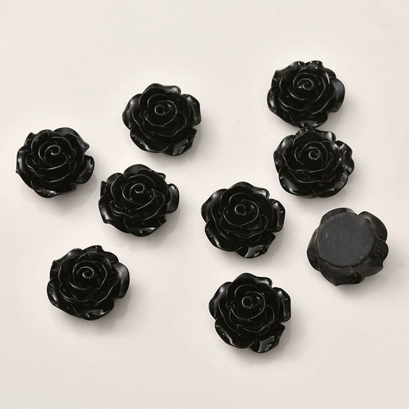 Retro Plastic Resin Oil Painting Rose Camellia Ear Stud Hair Accessories Jewelry
