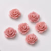 Retro Plastic Resin Oil Painting Rose Camellia Ear Stud Hair Accessories Jewelry