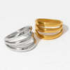 Retro Plating Gold Stainless Steel Ring For Women With Geometric Design And Fashionable Sense
