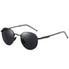 Retro Polarized Round Sunglasses Full Frame Metal Frame Unisex Colorful Reflective Sunshade Mirror