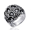 Retro Polished Stainless Steel Skull Ring For Unisex Gothic Fashion Statement Jewelry