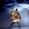 Retro Polished Titanium Steel Wolf Head Ring For Men And Women Uninlaid Stainless Steel Statement Jewelry