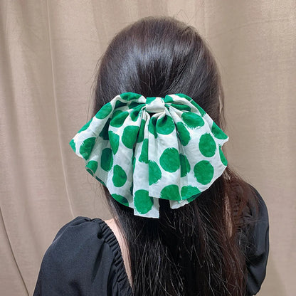 Retro Polka Dots Gauze Handmade Hair Clip 1 Piece