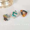 Retro Polygon Alloy Shank Buttons For Coats Sweaters Knitwear And Dresses Decorative Metal Garment Buttons