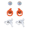 1 Set Retro Pumpkin Ghost Bat Alloy Earrings