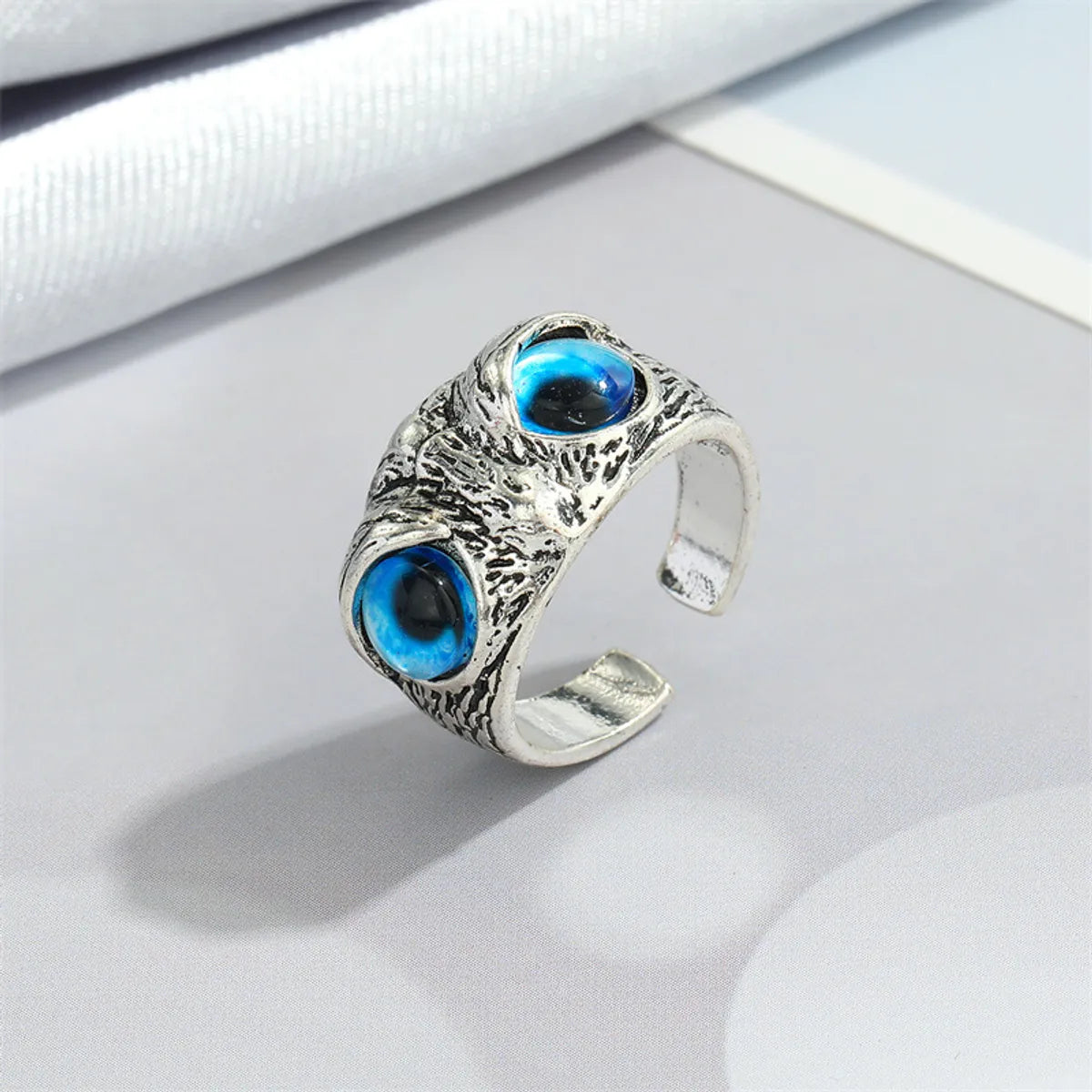 Retro Punk Butterfly Hedgehog Owl Frog Ring Female Ancient Silver Animal Open Ring