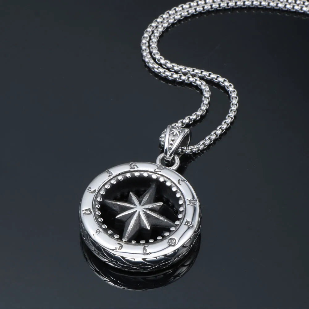 Retro Punk Classic Style Hexagram 304 Stainless Steel Polishing Men'S Pendant Necklace