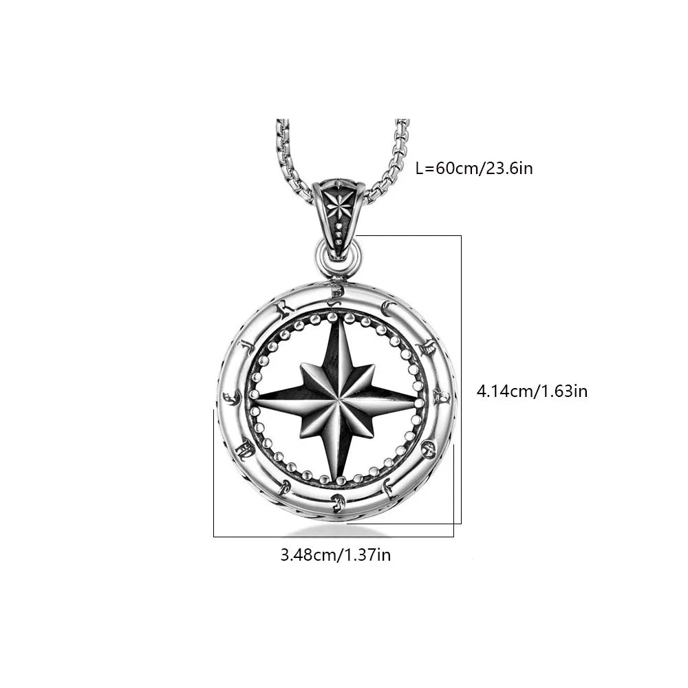 Retro Punk Classic Style Hexagram 304 Stainless Steel Polishing Men'S Pendant Necklace