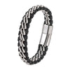 Retro Punk Color Block Titanium Steel Braid Bracelets