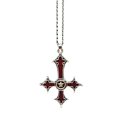 Retro Punk Cross Alloy Plating Men'S Pendant Necklace