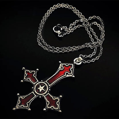 Retro Punk Cross Alloy Plating Men'S Pendant Necklace