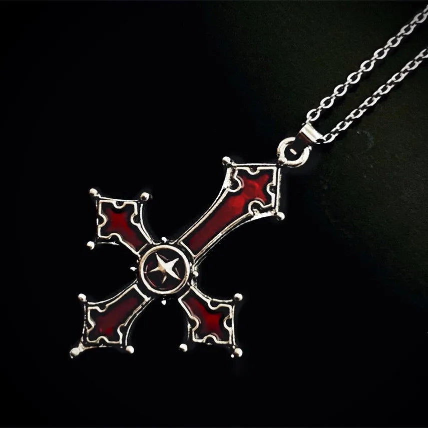 Retro Punk Cross Alloy Plating Men'S Pendant Necklace