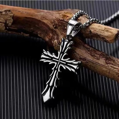 Retro Punk Cross Alloy Plating Men'S Pendant Necklace