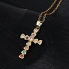 Retro Punk Cross Copper Geometric Pendant Necklace With Electroplating O Subchain For Unisex