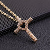 Retro Punk Cross Copper Geometric Pendant Necklace With Electroplating O Subchain For Unisex