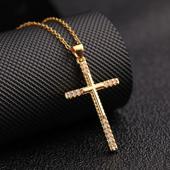 Retro Punk Cross Copper Geometric Pendant Necklace With Electroplating O Subchain For Unisex