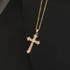 Retro Punk Cross Copper Geometric Pendant Necklace With Electroplating O Subchain For Unisex