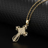 Retro Punk Cross Copper Geometric Pendant Necklace With Electroplating O Subchain For Unisex